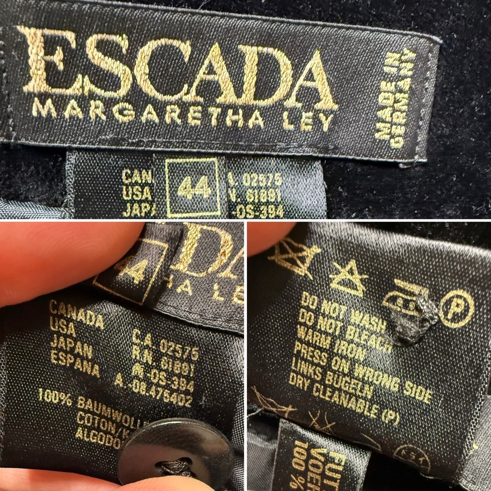 Escada by Margaretha Ley Black Velvet Pencil Skirt Germany 44 (US 8) Vintage - Picture 7 of 10